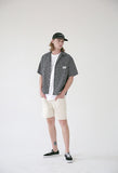 メスノウン(MASSNOUN) SL LOGO BASIC MD CHECK SHIRTS MSEST008-NV