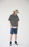 メスノウン(MASSNOUN) SL LOGO BASIC MD CHECK SHIRTS MSEST008-NV