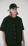 メスノウン(MASSNOUN) STICH LINE POCKET BASIC SHIRTS MSEST009-BK