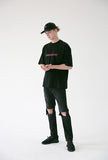 メスノウン(MASSNOUN) SL3 LOGO OVERSIZED T-SHIRTS MSETS006-BK