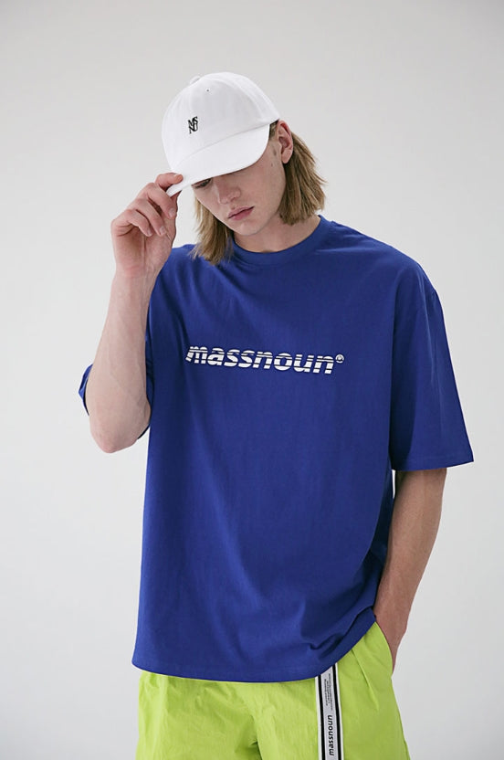 メスノウン(MASSNOUN) SL3 LOGO OVERSIZED T-SHIRTS MSETS006-BL