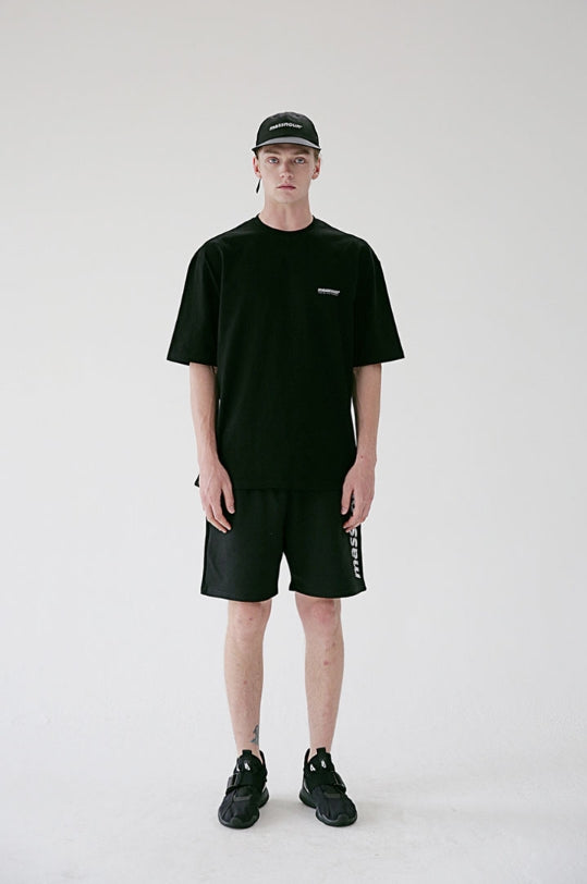 メスノウン(MASSNOUN) SL INT LOGO OVERSIZED T-SHIRTSMSETS007-BK