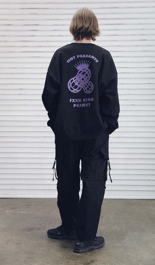 メスノウン(MASSNOUN) PEANUT OVERSIZED SWEATSHIRT MFECR003-BK