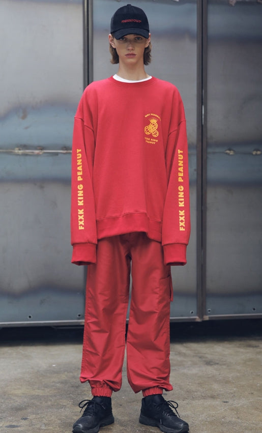 メスノウン(MASSNOUN) PEANUT OVERSIZED SWEATSHIRT MFECR003-RD