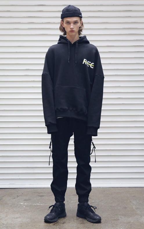 メスノウン(MASSNOUN) REC SCOTCH LOGO OVER-FIT HOODIE MFEHD003-BK