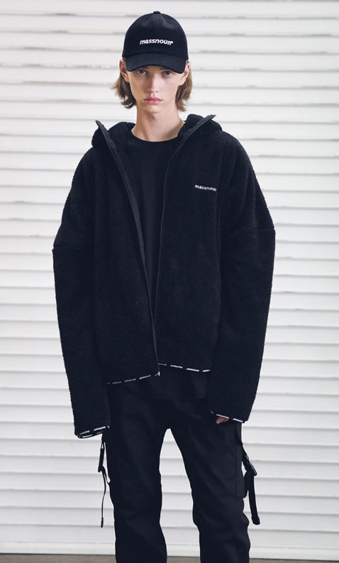 メスノウン(MASSNOUN) SL LOGO FLEECE TURTLE ZIP MFEZP002-BK