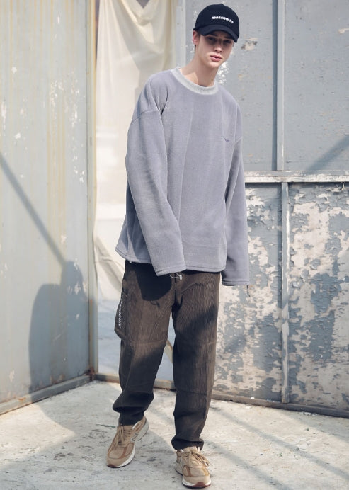 メスノウン(MASSNOUN) FLEECE SL INT LOGO STRING SWEATSHIRT MFECR004-GR