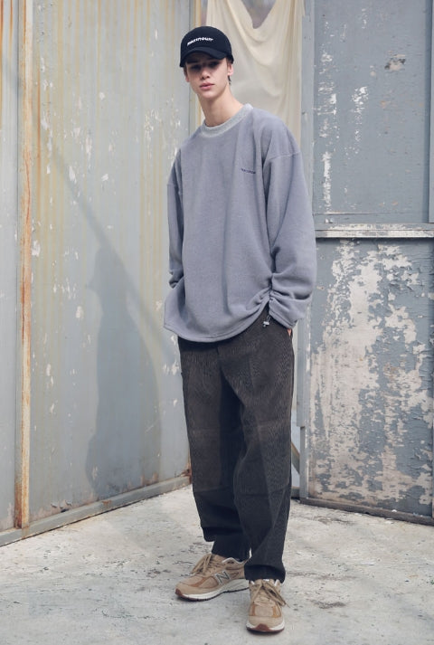 メスノウン(MASSNOUN) FLEECE SL INT LOGO STRING SWEATSHIRT MFECR004-GR