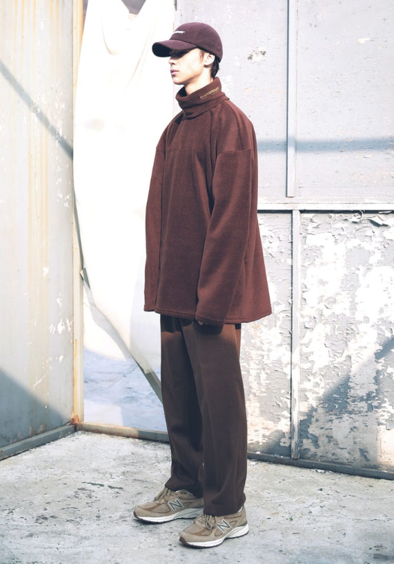 メスノウン(MASSNOUN) FLEECE SL INT LOGO LONG TURTLE NECK MFECR005-BR