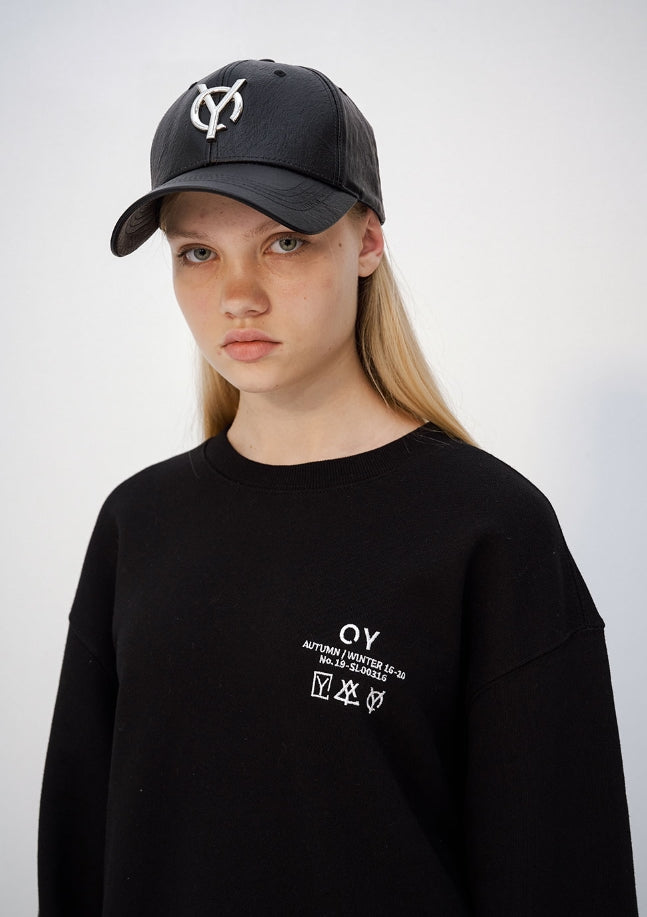 ★OY★COLLEGE LOGO CAP-BLACK★正規品/韓国直送料込/人気 ☆OY☆BASIC LOGO CAP-BLACK☆正規品/韓国直送料込/ユニセックス