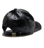 オーワイ(OY) LOGO LEATHER CAP - BLACK