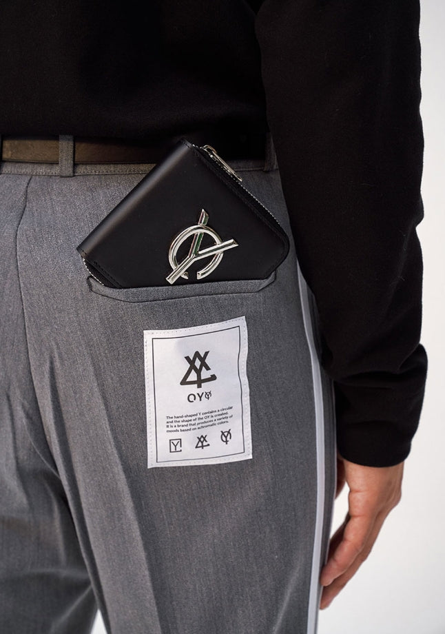 オーワイ(OY) LOGO LEATHER WALLET - BLACK