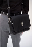 オーワイ(OY) LOGO LEATHER CROSS BAG - BLACK