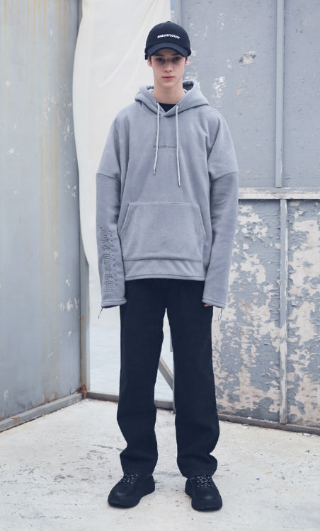 メスノウン(MASSNOUN) FLEECE SL INT LOGO STRING HOODIE MFEHD004-GR