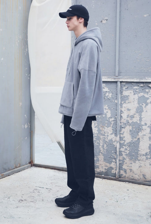 メスノウン(MASSNOUN) FLEECE SL INT LOGO STRING HOODIE MFEHD004-GR