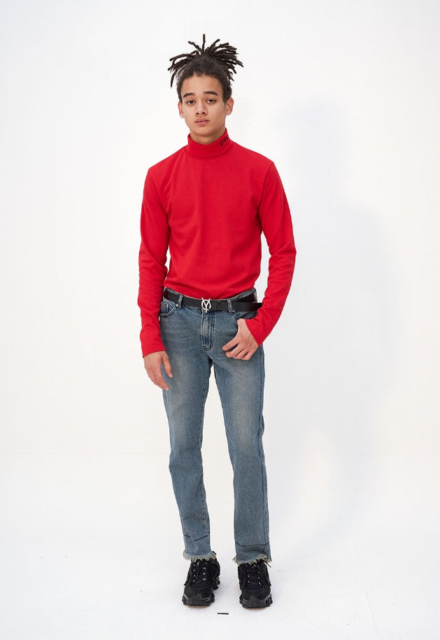 オーワイ(OY) LOGO POLA T- RED