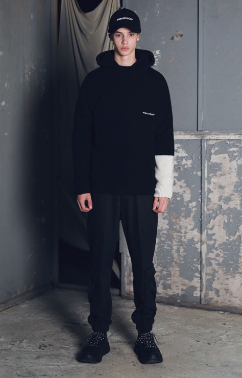 メスノウン(MASSNOUN) LAMBSWOOL INCISION SB OVERSIZED KNIT MFENT001-BK