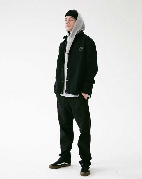 メスノウン(MASSNOUN) GLOBE SCOTCH LOGO COACH JACKET MFVJK003-BK