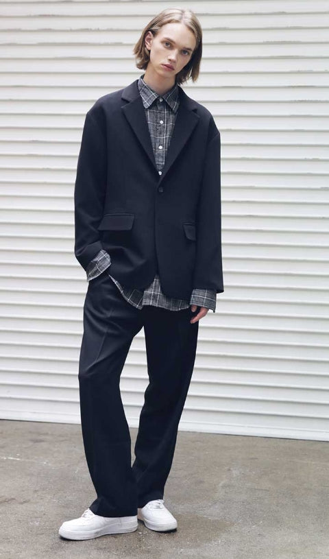 メスノウン(MASSNOUN) SB SINGLE OVERSIZED JACKET MFEJK001-BK