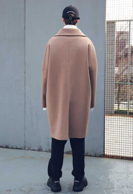 メスノウン(MASSNOUN) DOUBLE OVERSIZED SUBJECT BELT WOOL COAT MFECT003-CM