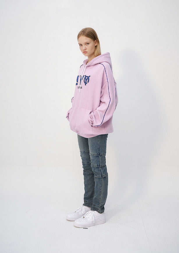 オーワイ(OY) PIPING LOGO HOODIE - PURPLE