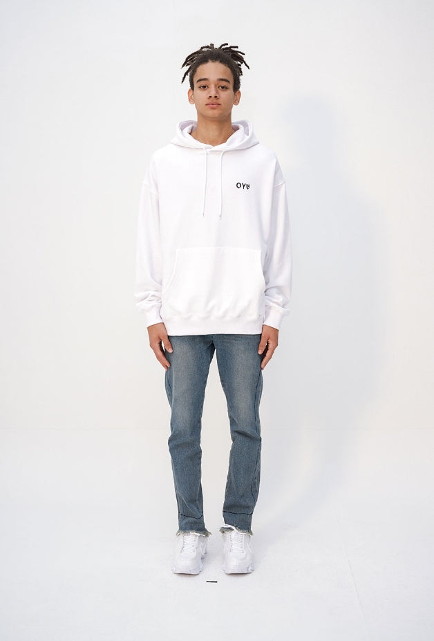 オーワイ(OY) DOUBLE POCKET HOODIE - WHITE