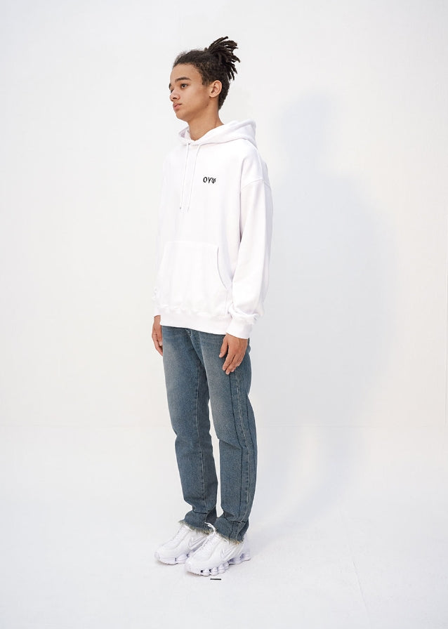 オーワイ(OY) DOUBLE POCKET HOODIE - WHITE