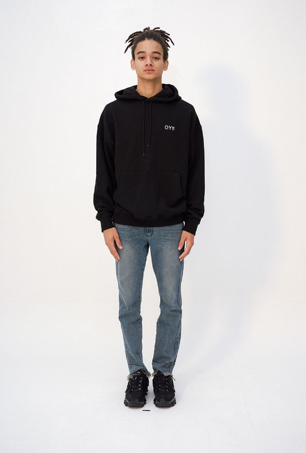 オーワイ(OY) DOUBLE POCKET HOODIE - BLACK