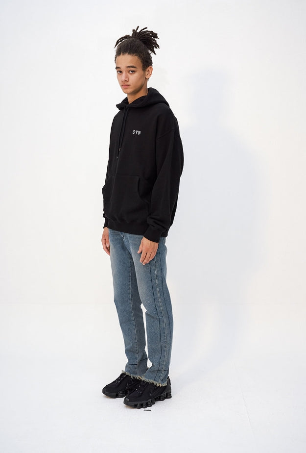 オーワイ(OY) DOUBLE POCKET HOODIE - BLACK