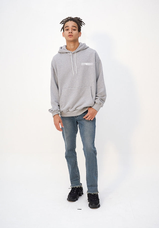 オーワイ(OY) ZIPPER CUTTING HOODIE - GREY