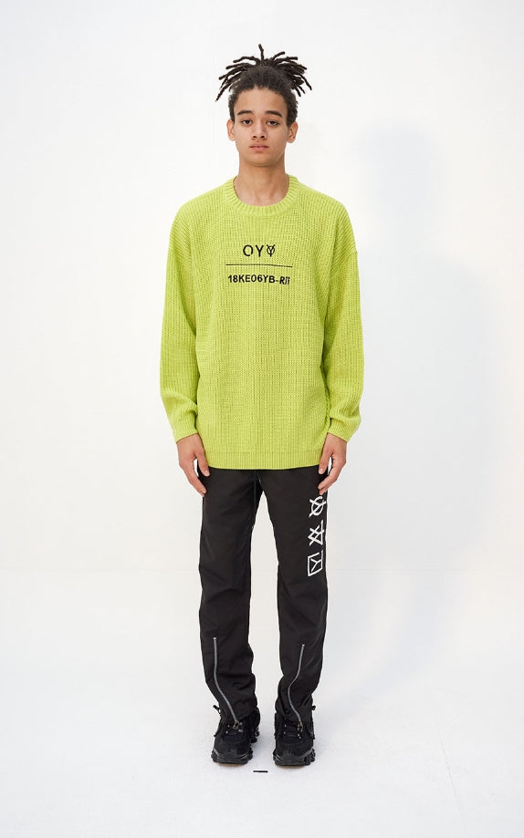 オーワイ(OY) BASIC LOGO KNIT - LIME