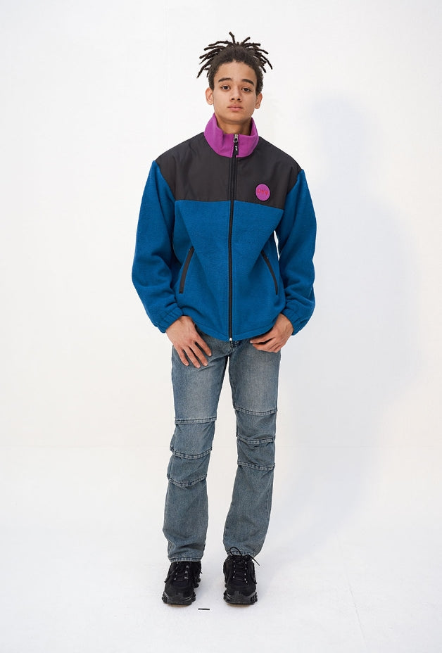 オーワイ(OY) LOGO FLEECE JUMPER - BLUE GREEN