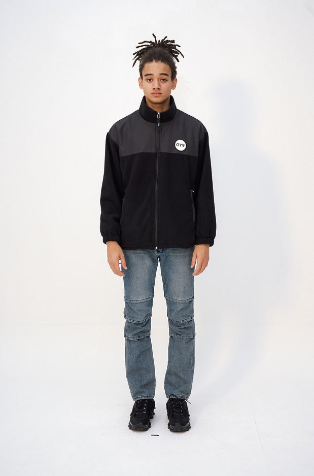 オーワイ(OY) LOGO FLEECE JUMPER - BLACK