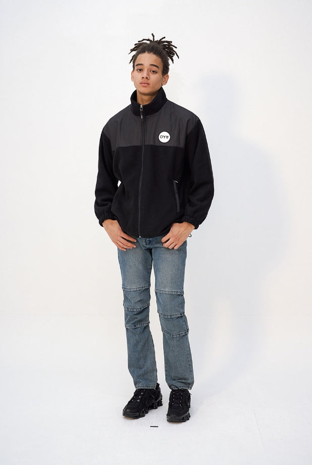 オーワイ(OY) LOGO FLEECE JUMPER - BLACK