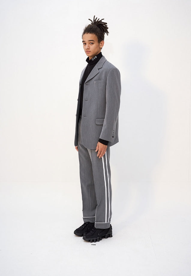 オーワイ(OY) TRIPLE LOGO BLAZER - GREY