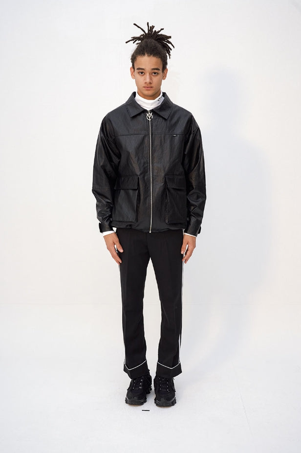 オーワイ(OY) LEATHER JACKET - BLACK