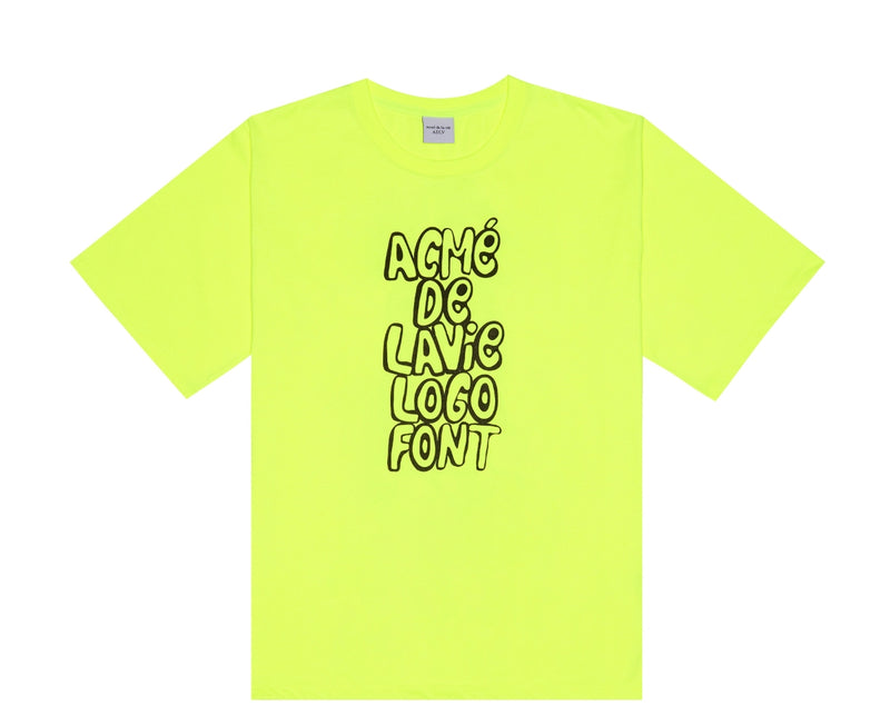アクメドラビ(acme' de la vie) ADLV SPRAY LOGO SHORT SLEEVE T-SHIRT NEON YELLOW