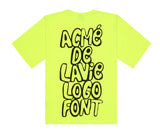 アクメドラビ(acme' de la vie) ADLV SPRAY LOGO SHORT SLEEVE T-SHIRT NEON YELLOW