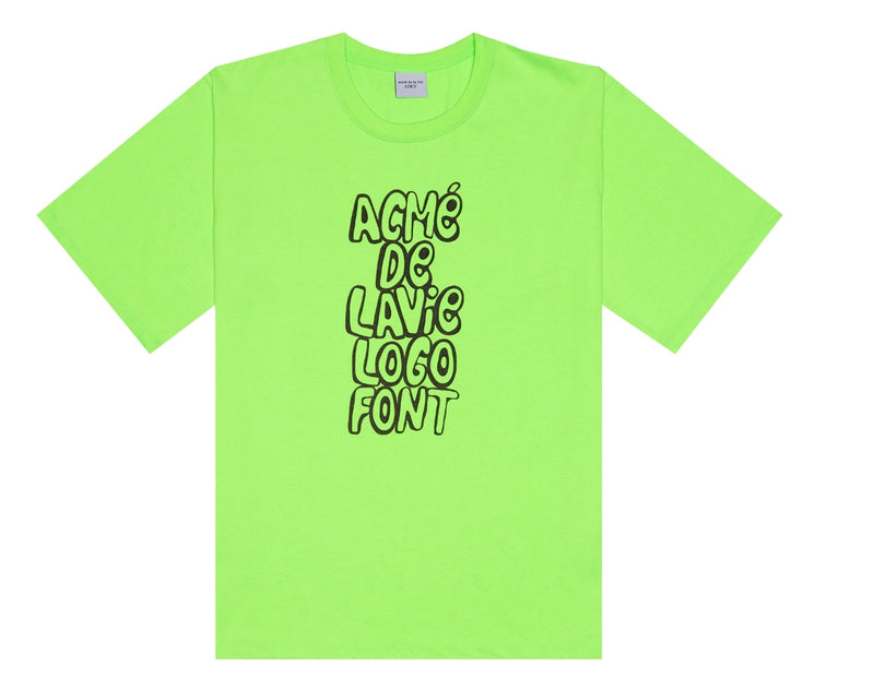 アクメドラビ(acme' de la vie) ADLV SPRAY LOGO SHORT SLEEVE T-SHIRT NEON GREEN