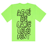 アクメドラビ(acme' de la vie) ADLV SPRAY LOGO SHORT SLEEVE T-SHIRT NEON GREEN