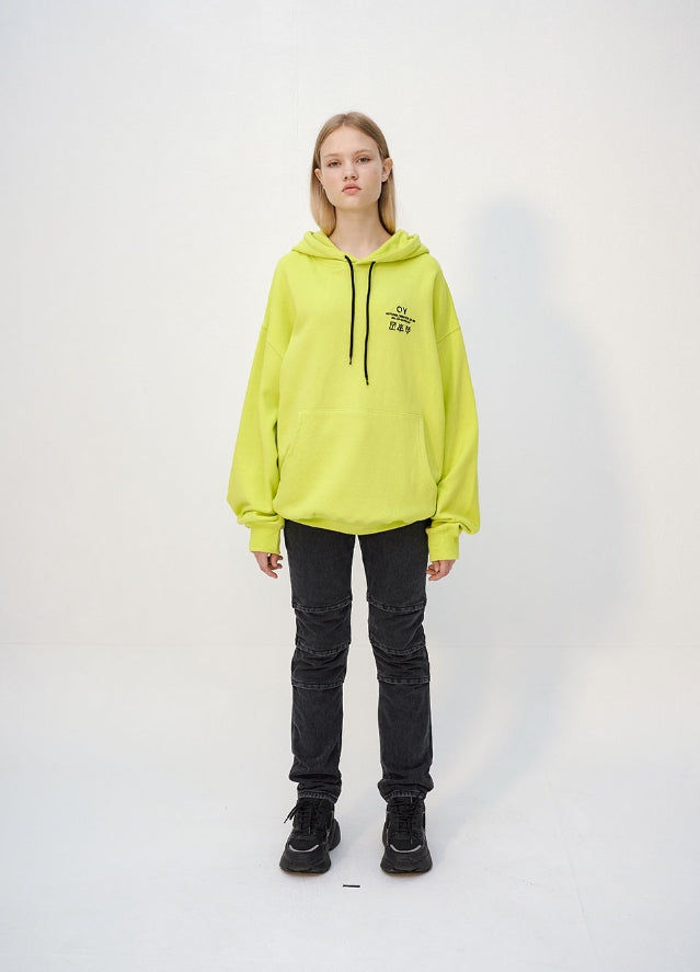 オーワイ(OY) TRIPLE LOGO HOODIE - LIME