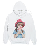 アクメドラビ(acme' de la vie) ADLV BABY FACE HOODIE WHITE RED HAT