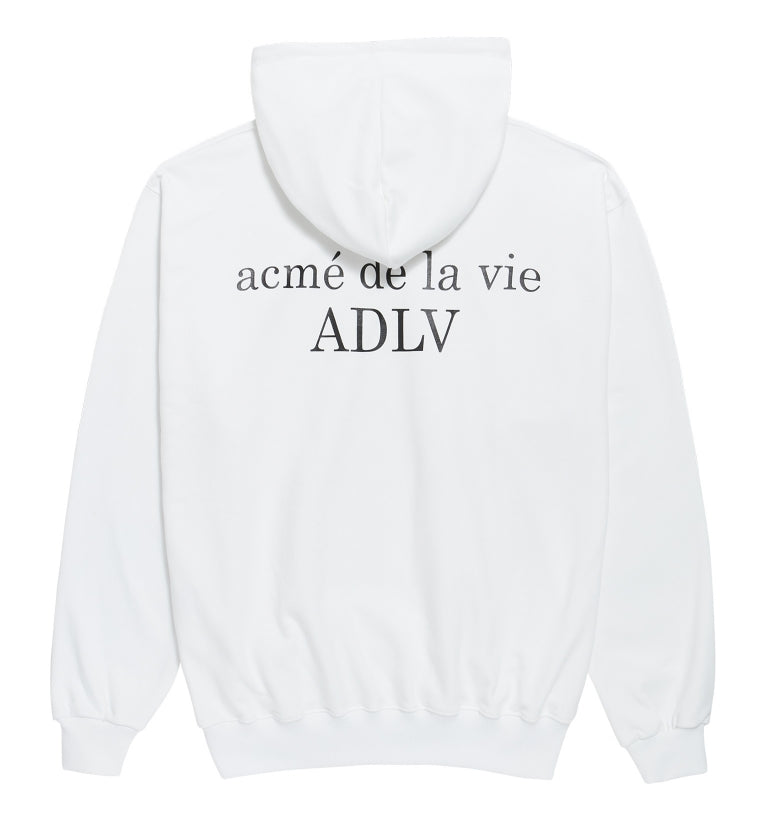 アクメドラビ(acme' de la vie) ADLV BABY FACE HOODIE WHITE MAGNIFIER