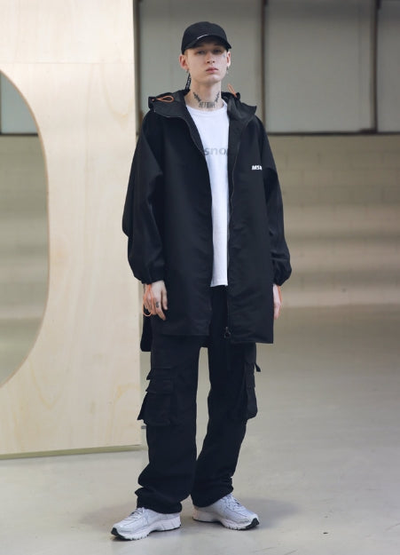 メスノウン(MASSNOUN) SB STREET OVERSIZED RAINCOAT MSNCT001-BK