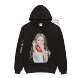 アクメドラビ(acme' de la vie) ADLV BABY FACE HOODIE BLACK PHONE