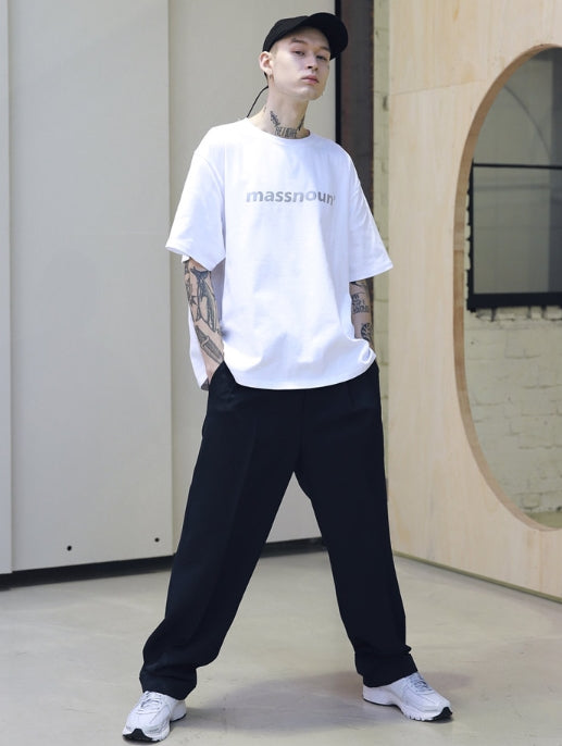 メスノウン(MASSNOUN) TURN-UP HIGHWAIST WIDE SLACKS MSNTT001-BK