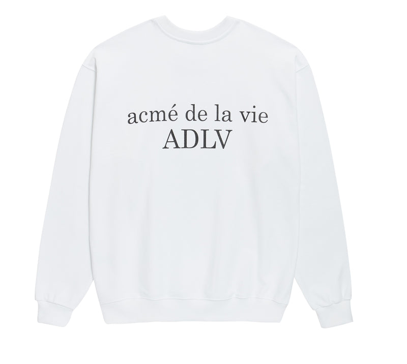 アクメドラビ(acme' de la vie) ADLV BABY FACE SWEATSHIRT WHITE MAGNIFIER