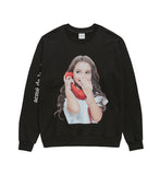 アクメドラビ(acme' de la vie) ADLV BABY FACE SWEATSHIRT BLACK PHONE