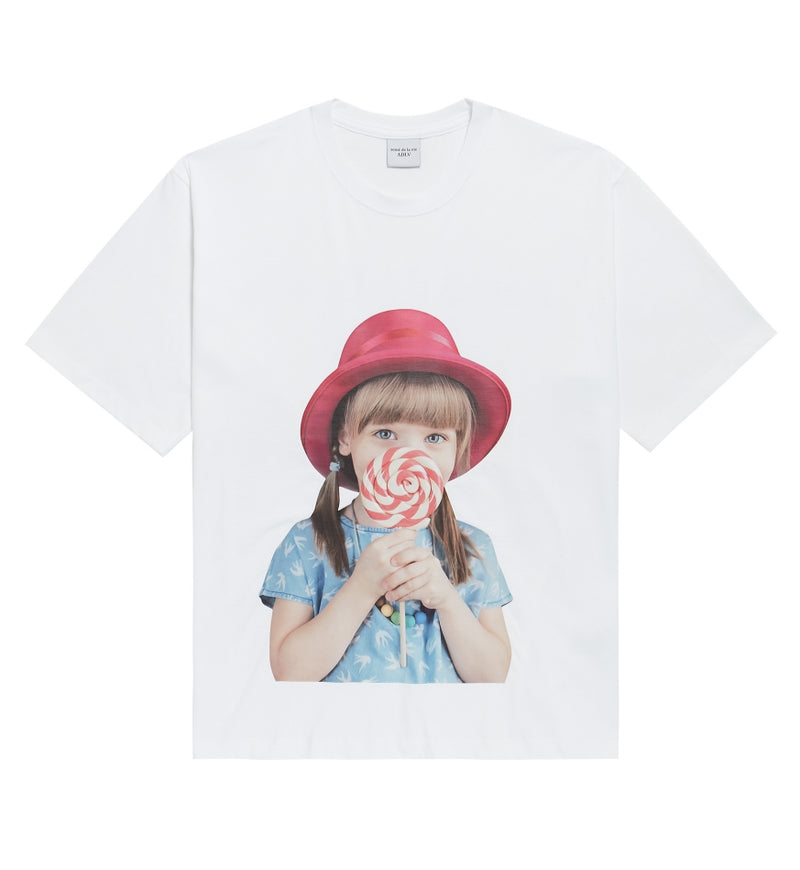 アクメドラビ(acme' de la vie) ADLV BABY FACE SHORT SLEEVE T-SHIRT WHITE RED HAT