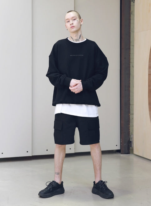 メスノウン(MASSNOUN) SB DOPE OVERSIZED SWEATSHIRTS MSNCR002-BK